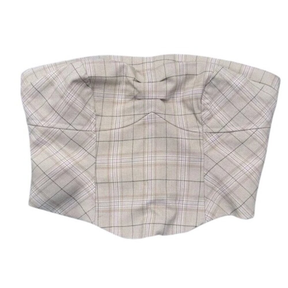 Free People Out West Plaid Strapless Corset Top - Picture 4 of 7